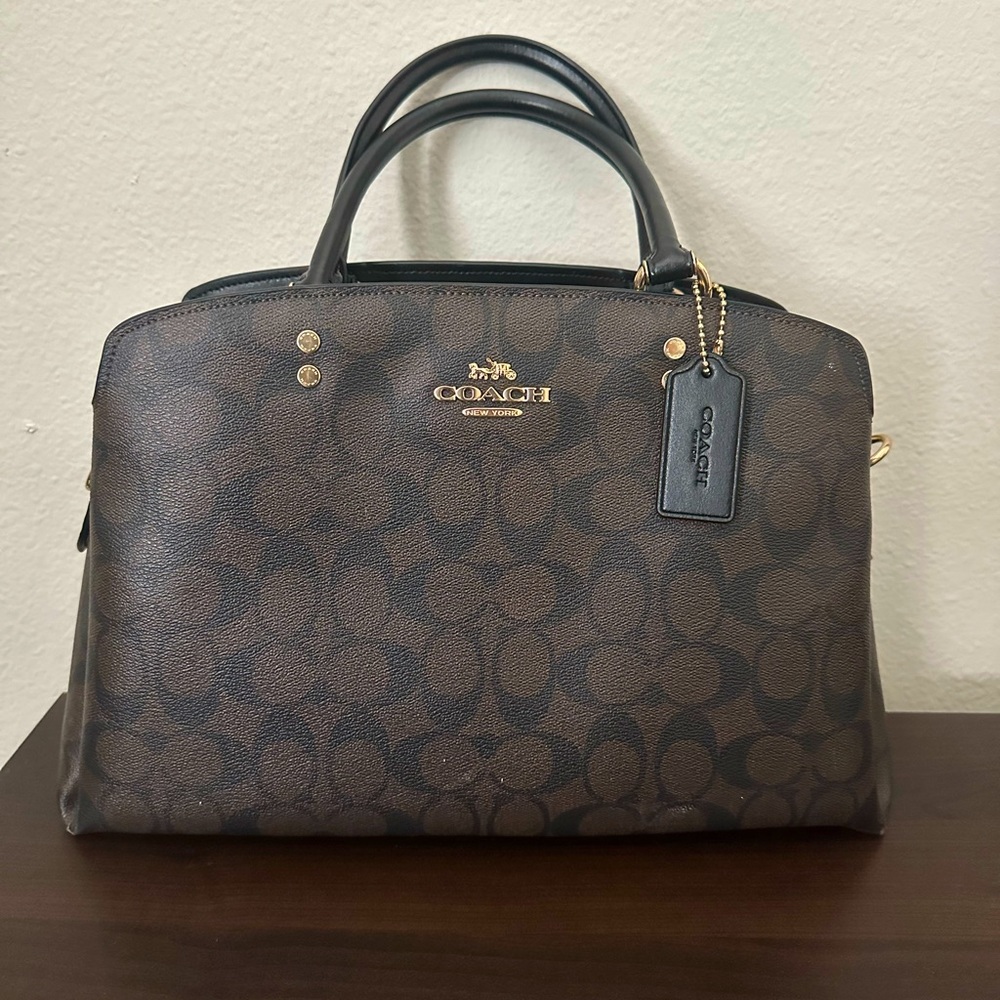 COACH Lillie Carryall Handbag | Brown/Black